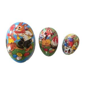 Vintage Antique German Paper Mache Nesting Eggs Set Of 3 Easter Peter Rabbit Vtg